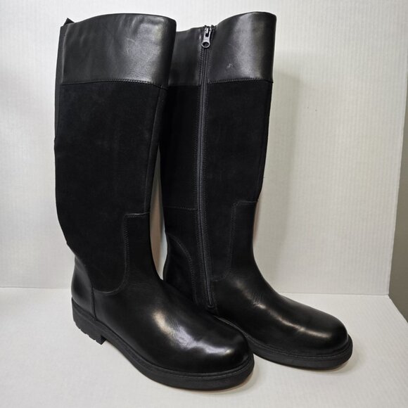 CLARKS Black Tall Like New Fleece Lined Boots Size 9.5 - Picture 1 of 7